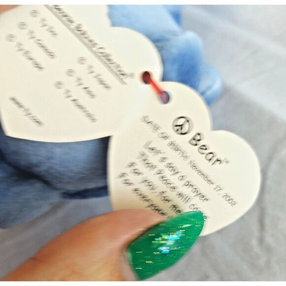 TY Beanie Baby PEACE 2003 the Bear Blue Tie Dye Version 8.5 inch - Picture 6 of 8